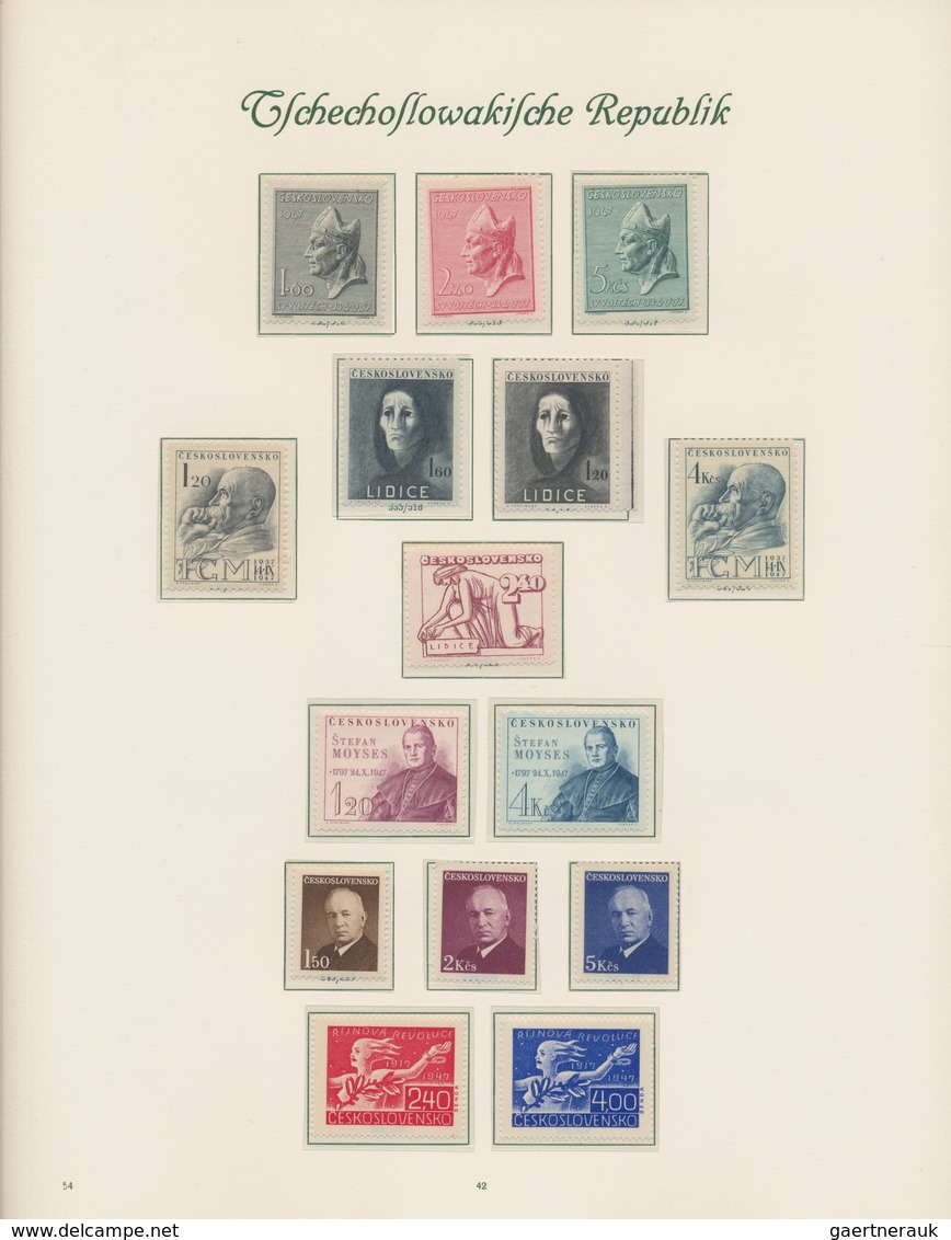 Tschechoslowakei: 1918/1969, unused / mint never hinged collection in 4 Books. With block issues and