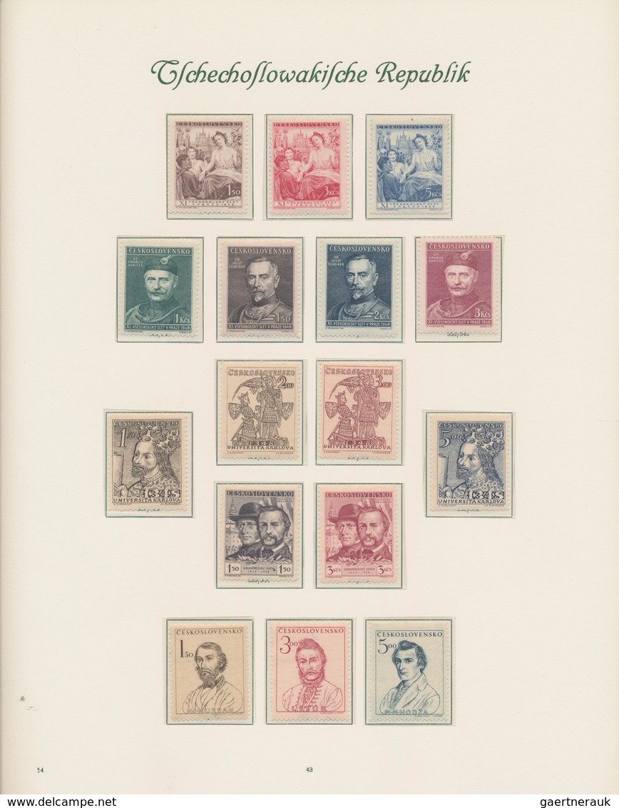 Tschechoslowakei: 1918/1969, unused / mint never hinged collection in 4 Books. With block issues and