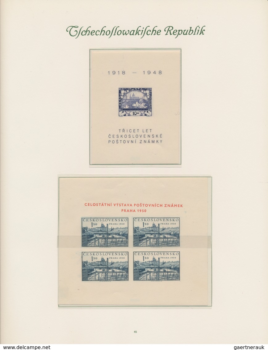 Tschechoslowakei: 1918/1969, unused / mint never hinged collection in 4 Books. With block issues and