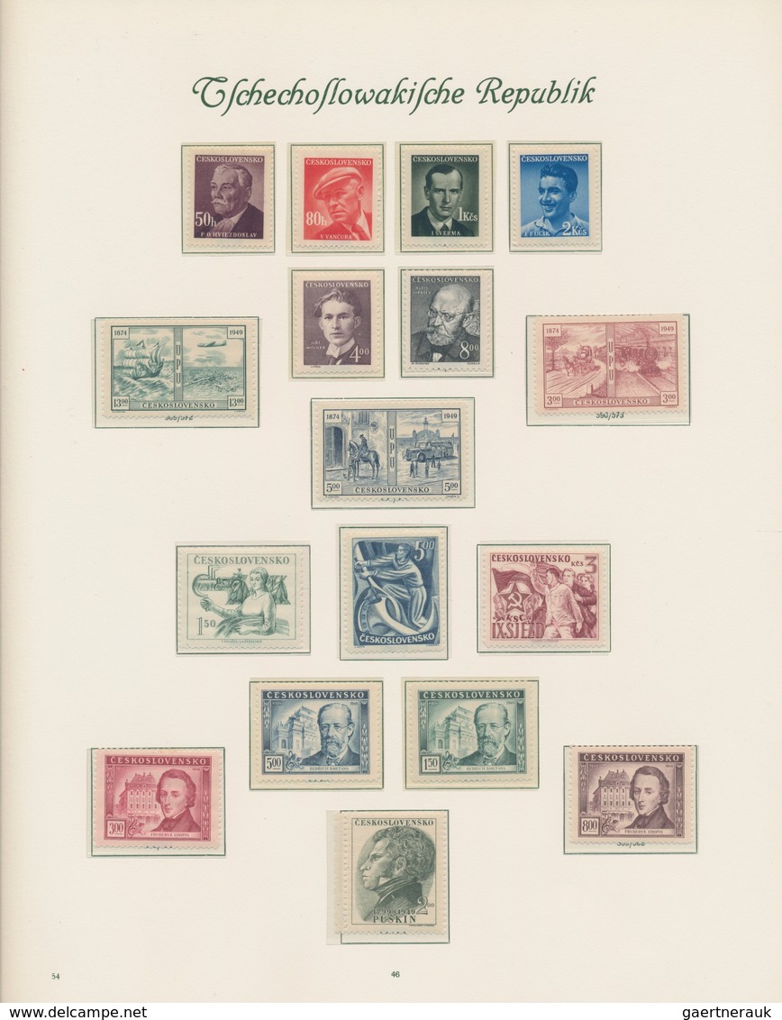 Tschechoslowakei: 1918/1969, unused / mint never hinged collection in 4 Books. With block issues and