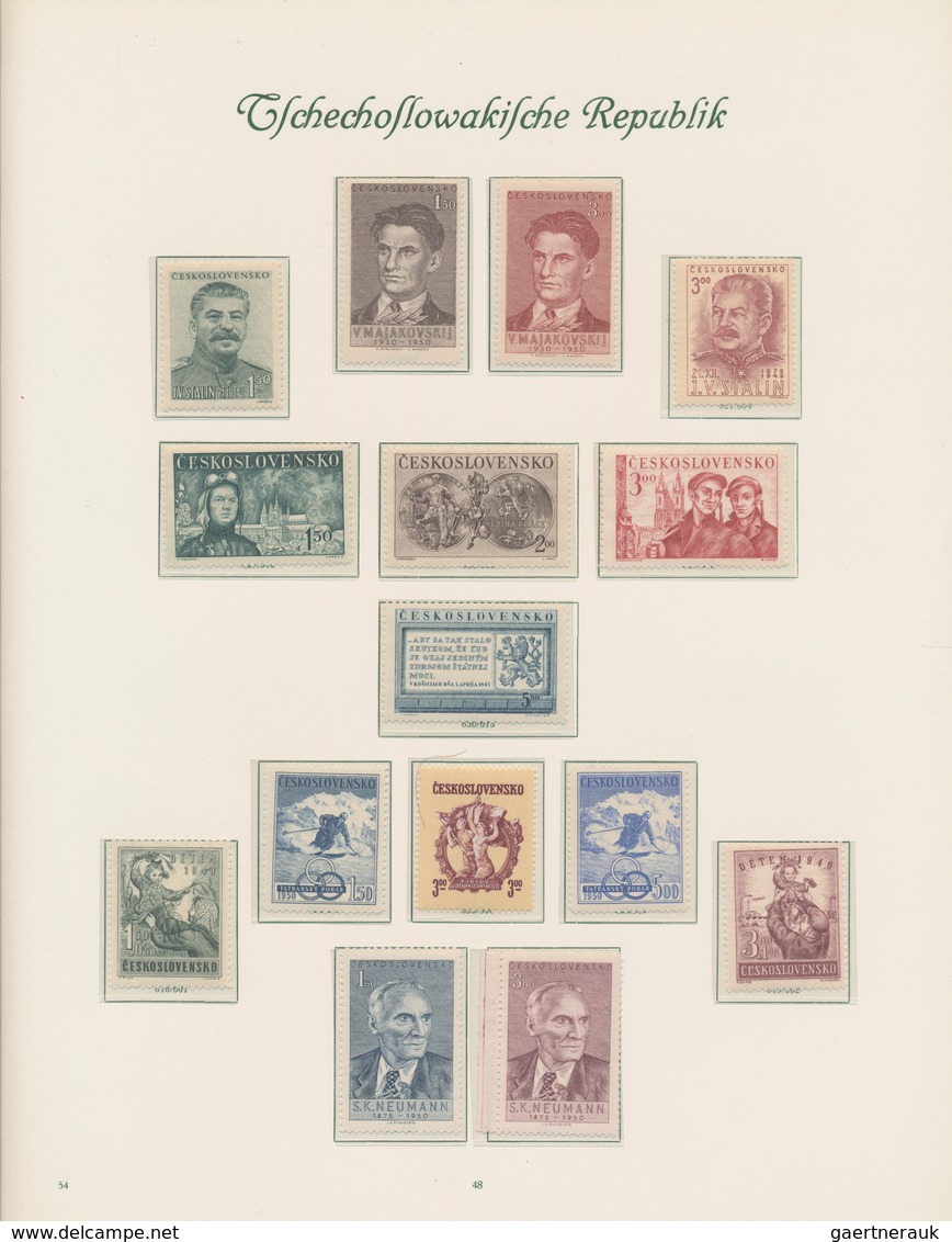 Tschechoslowakei: 1918/1969, unused / mint never hinged collection in 4 Books. With block issues and