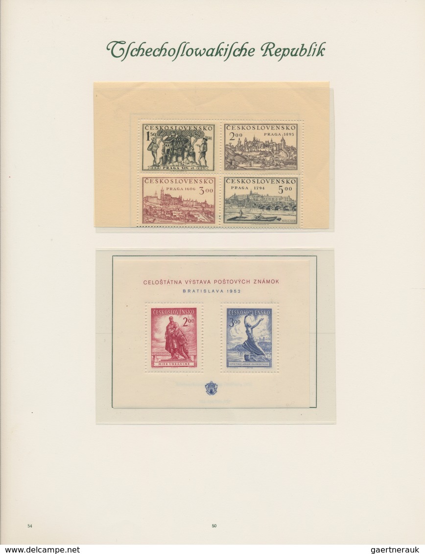 Tschechoslowakei: 1918/1969, unused / mint never hinged collection in 4 Books. With block issues and