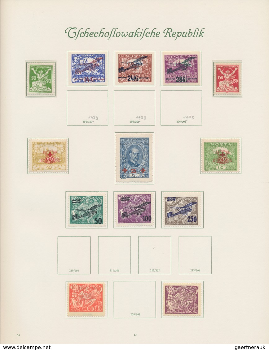 Tschechoslowakei: 1918/1969, unused / mint never hinged collection in 4 Books. With block issues and