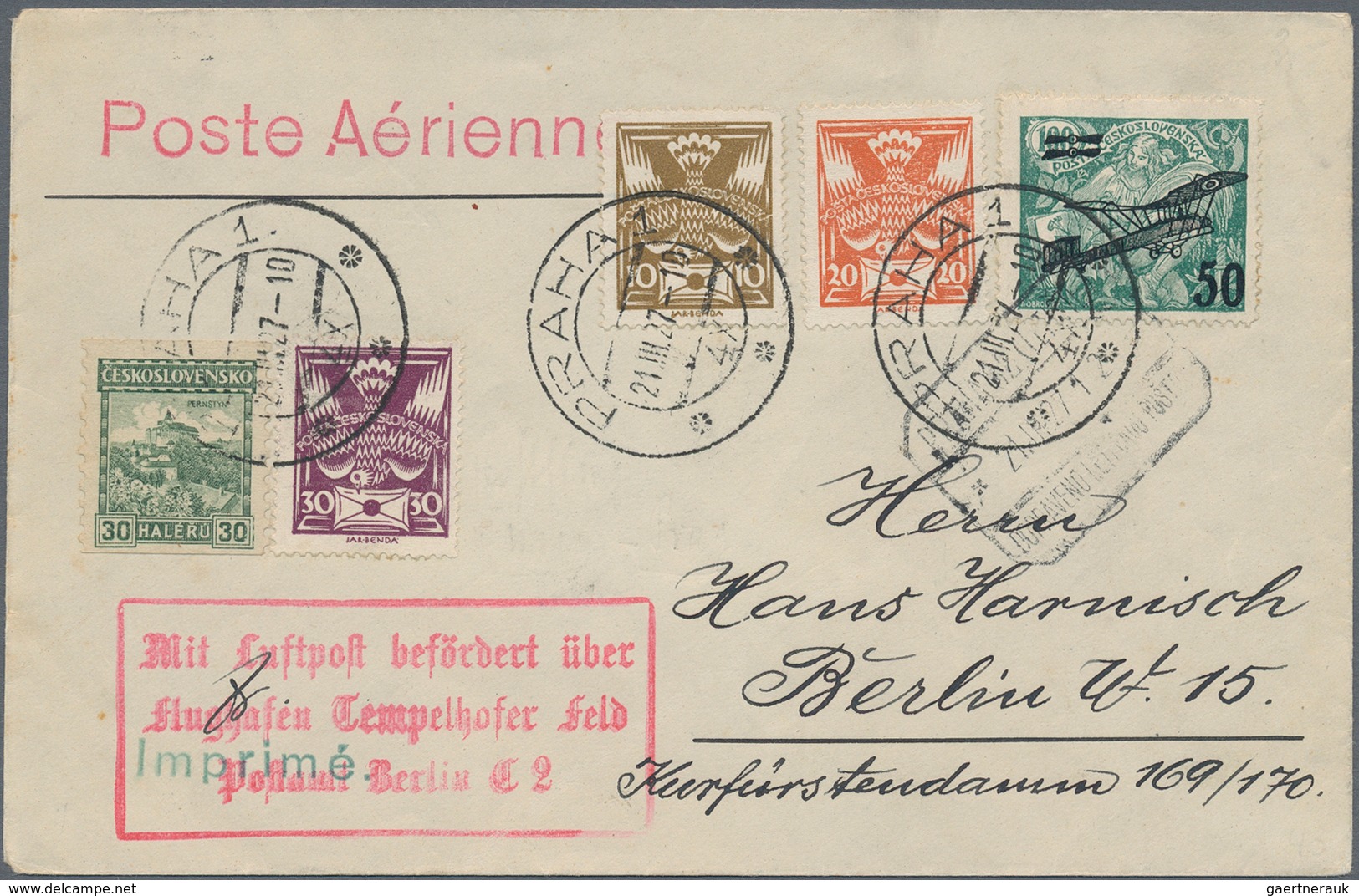 Tschechoslowakei: 1919/1985 (ca.), Lot Of Apprx. 120 Covers/cards Incl. 20 Airmails, 20 Postage Dues - Gebraucht