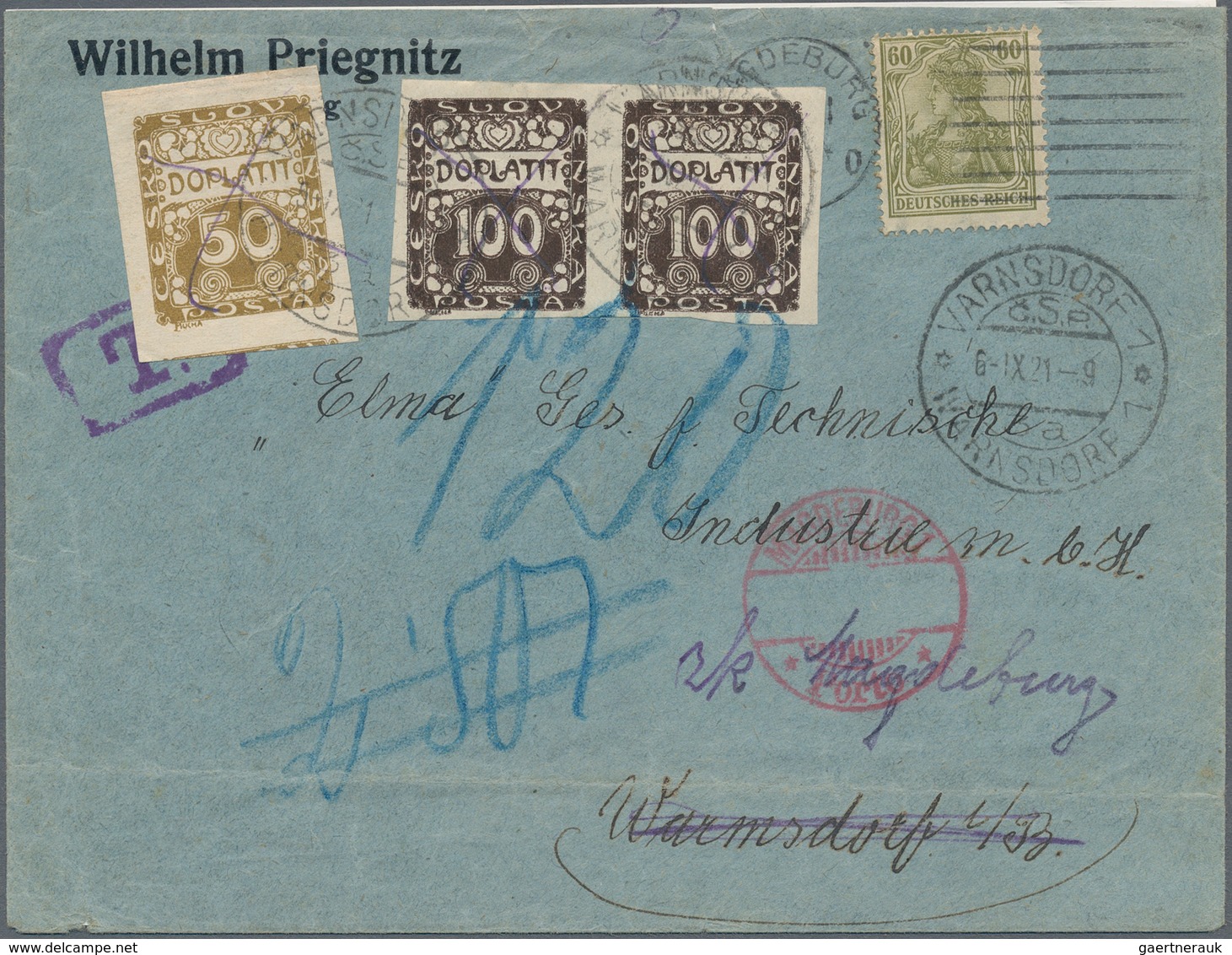 Tschechoslowakei: 1919/1985 (ca.), Lot Of Apprx. 120 Covers/cards Incl. 20 Airmails, 20 Postage Dues - Gebruikt