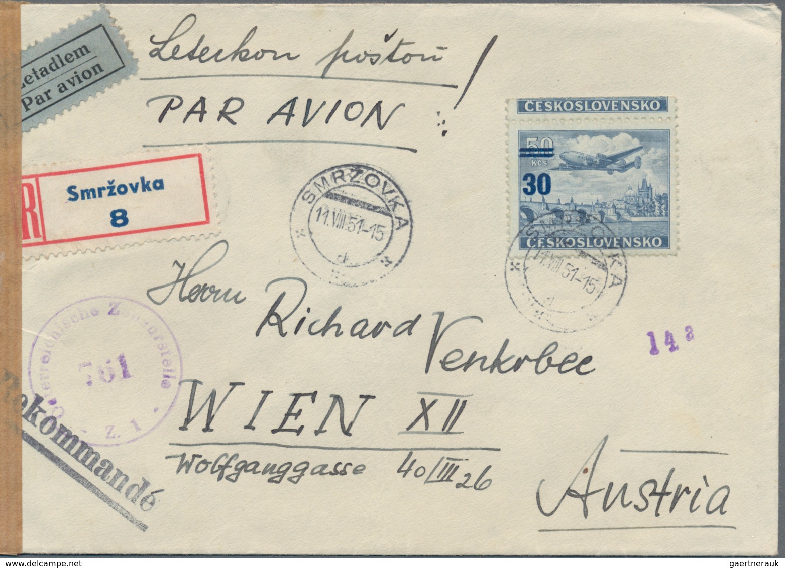 Tschechoslowakei: 1919-1970, Posten mit rund 200 Briefen, Belegen Ganzsachen und FDC, dabei Zensur,