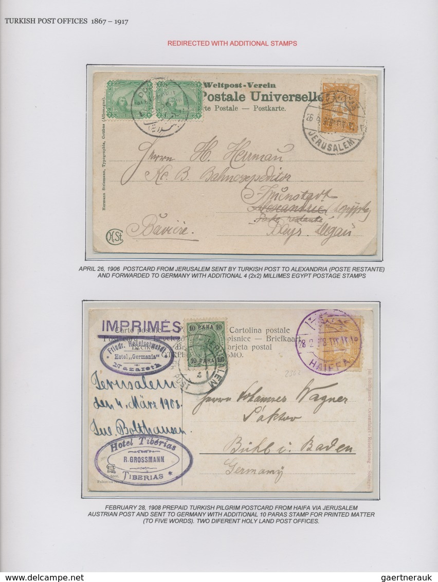 Türkei: 1872/1917, Imperial Ottoman Mail In Palestine/Holyland, Extraordinary Exhibit On 27 Album Pa - Gebraucht