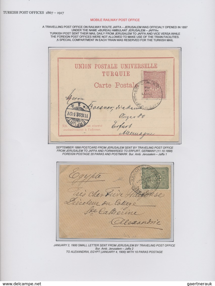 Türkei: 1872/1917, Imperial Ottoman Mail In Palestine/Holyland, Extraordinary Exhibit On 27 Album Pa - Usados