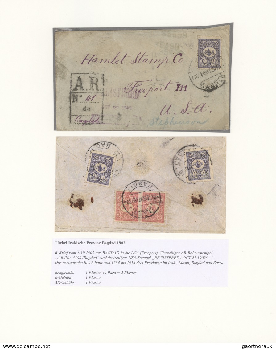 Türkei: 1892/1917, AVIS DE RECEPTION, Lot Of Seven Entires, Incl. 1892 Franked Receipt Form, 1902 Te - Usados
