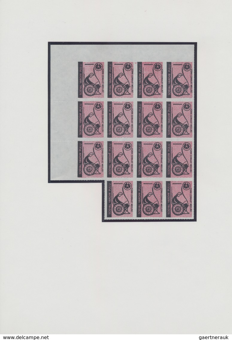 Türkisch Zypern: 1970/1973, Social Welfare Stamps, Collection Of 28 Covers/cards And Several Loose S - Briefe U. Dokumente