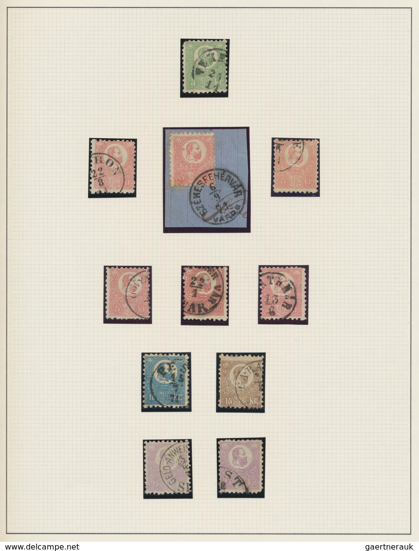 Ungarn: 1871/1875 (ca.), Used Collection Of 48 Stamps Neatly Arranged On Album Pages, Showing Lithog - Briefe U. Dokumente