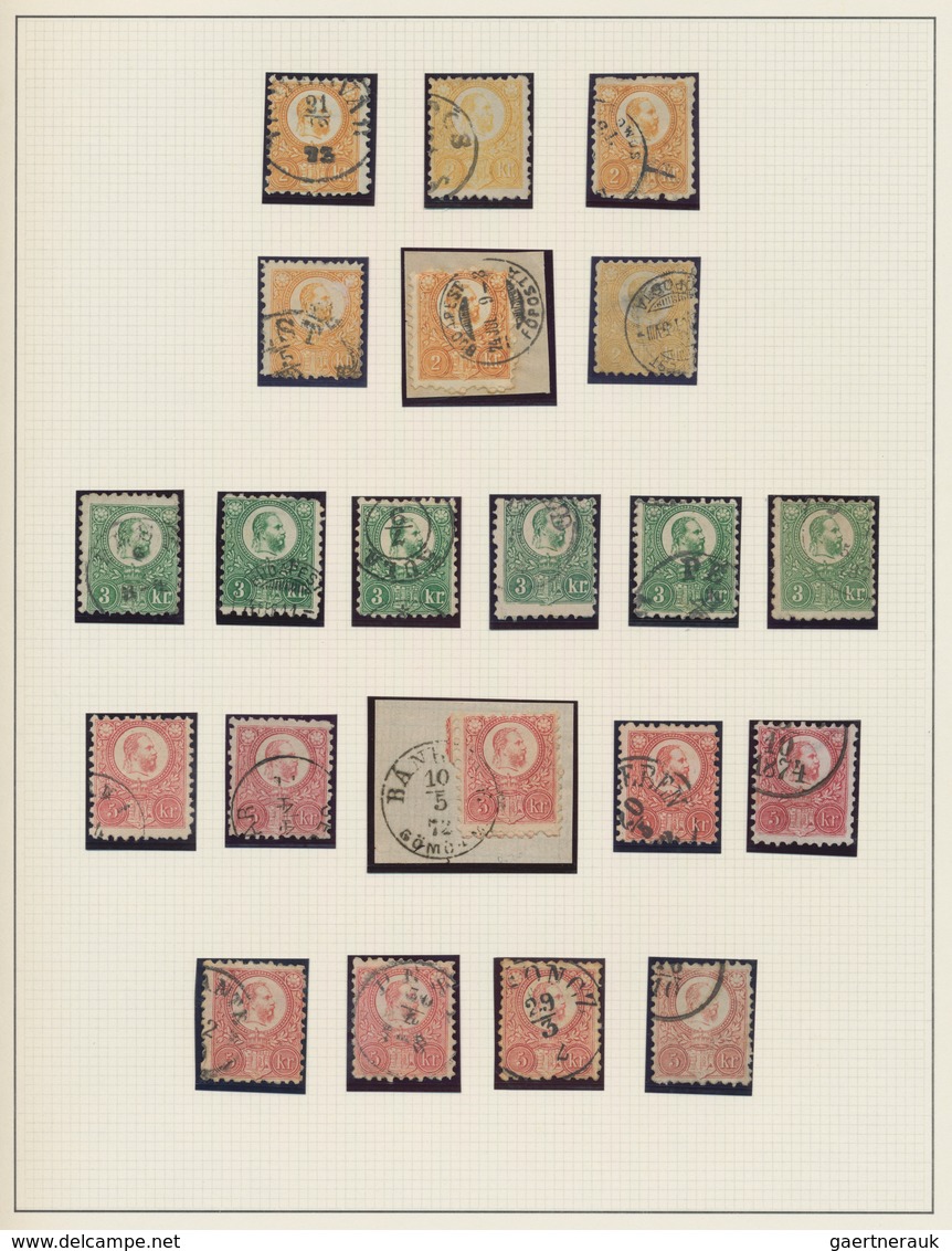 Ungarn: 1871/1875 (ca.), Used Collection Of 48 Stamps Neatly Arranged On Album Pages, Showing Lithog - Covers & Documents