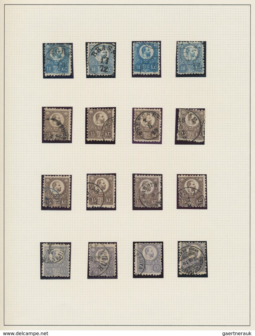 Ungarn: 1871/1875 (ca.), Used Collection Of 48 Stamps Neatly Arranged On Album Pages, Showing Lithog - Covers & Documents