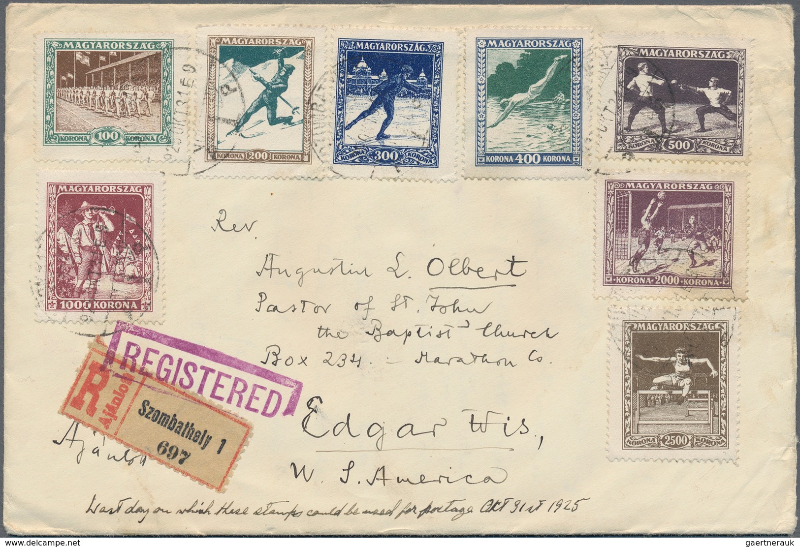 Ungarn: 1925. Special Lot Containing The SPORTS Series In Diverse Aspects: Cards And Covers Showing - Cartas & Documentos