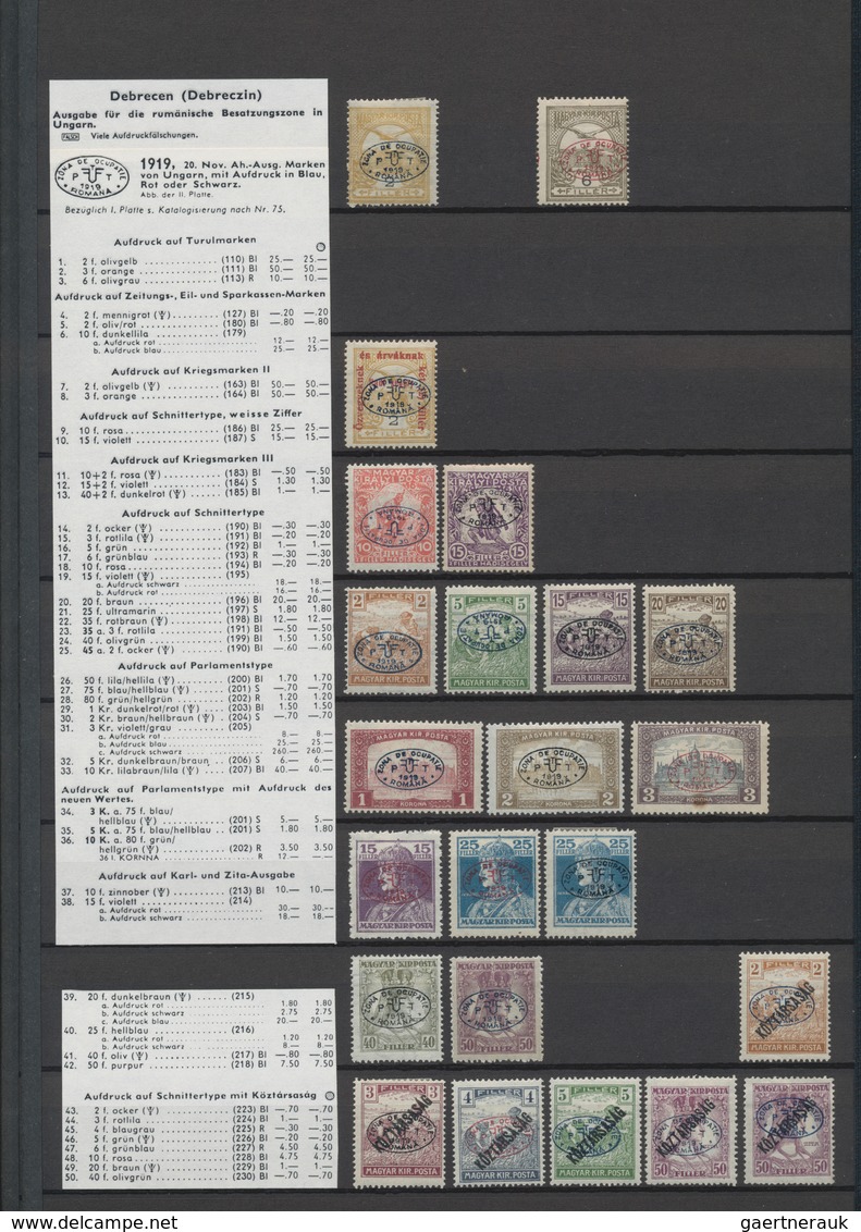 Ungarn - Besetzte Gebiete: 1919/1921, Mainly Mint Collection Of Arad, Baranya, Szeged, Debrecen, New - Otros & Sin Clasificación