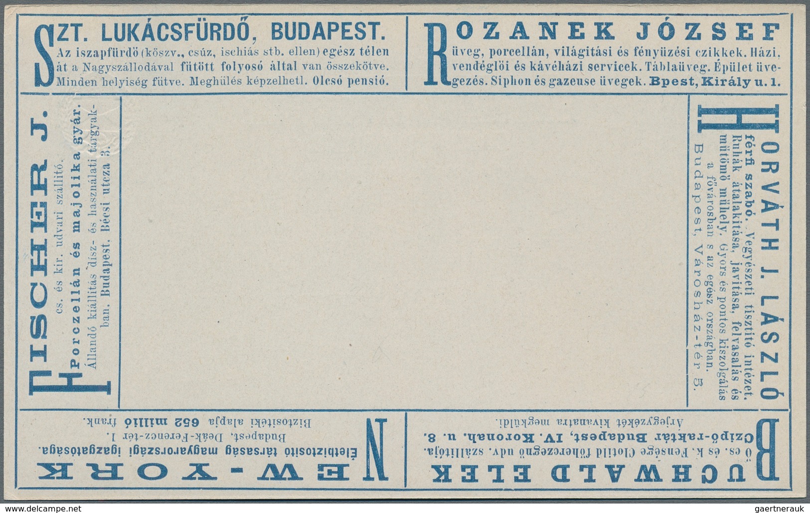 Ungarn - Ganzsachen: Ca. 1890 4 Unused Private Advertising Cards With Different Advertisements, Rare - Entiers Postaux