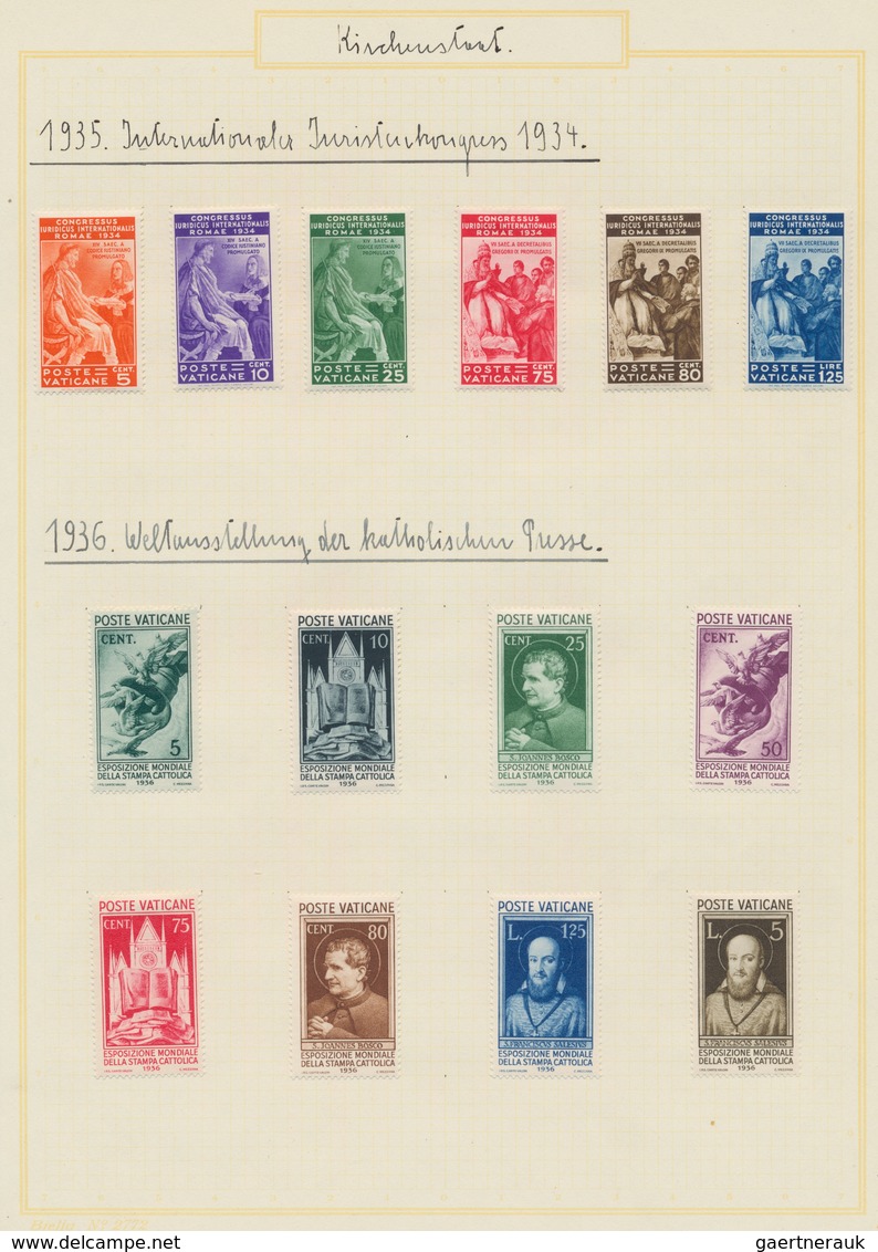 Vatikan: 1929/1949, A Splendid Mint Collection Neatly Arranged On Album Pages, COMPLETE (main Cat. N - Colecciones