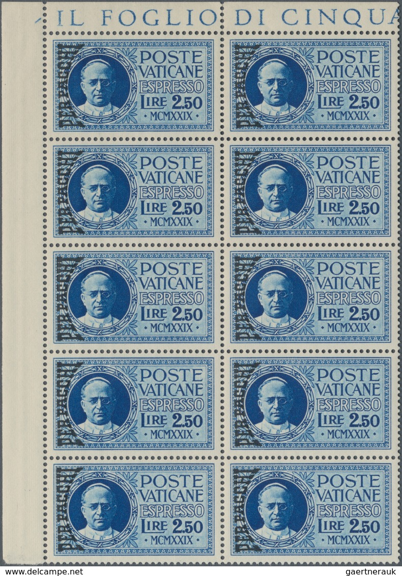 Vatikan - Paketmarken: 1931, Parcel Post EXPRESS Stamp 2.50l. Blue In A Lot With About 380 Stamps In - Paquetes Postales