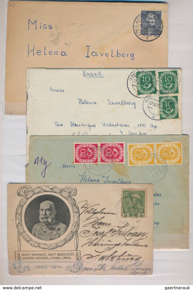 Europa: 1904/1955, More Than 260 Interesting Covers And Postal Stationeries, Mostly Europe, With Man - Sonstige - Europa