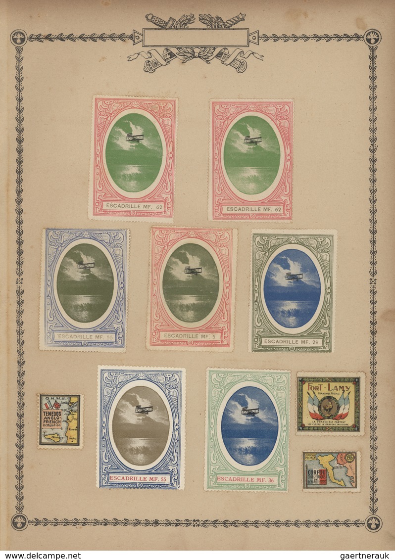 Europa: 1914-48, GUERRE DE 1914 "ALBUM DES TIMBRES DE GUERRE" : Old Album Bearing Vignettes Of Franc - Otros - Europa