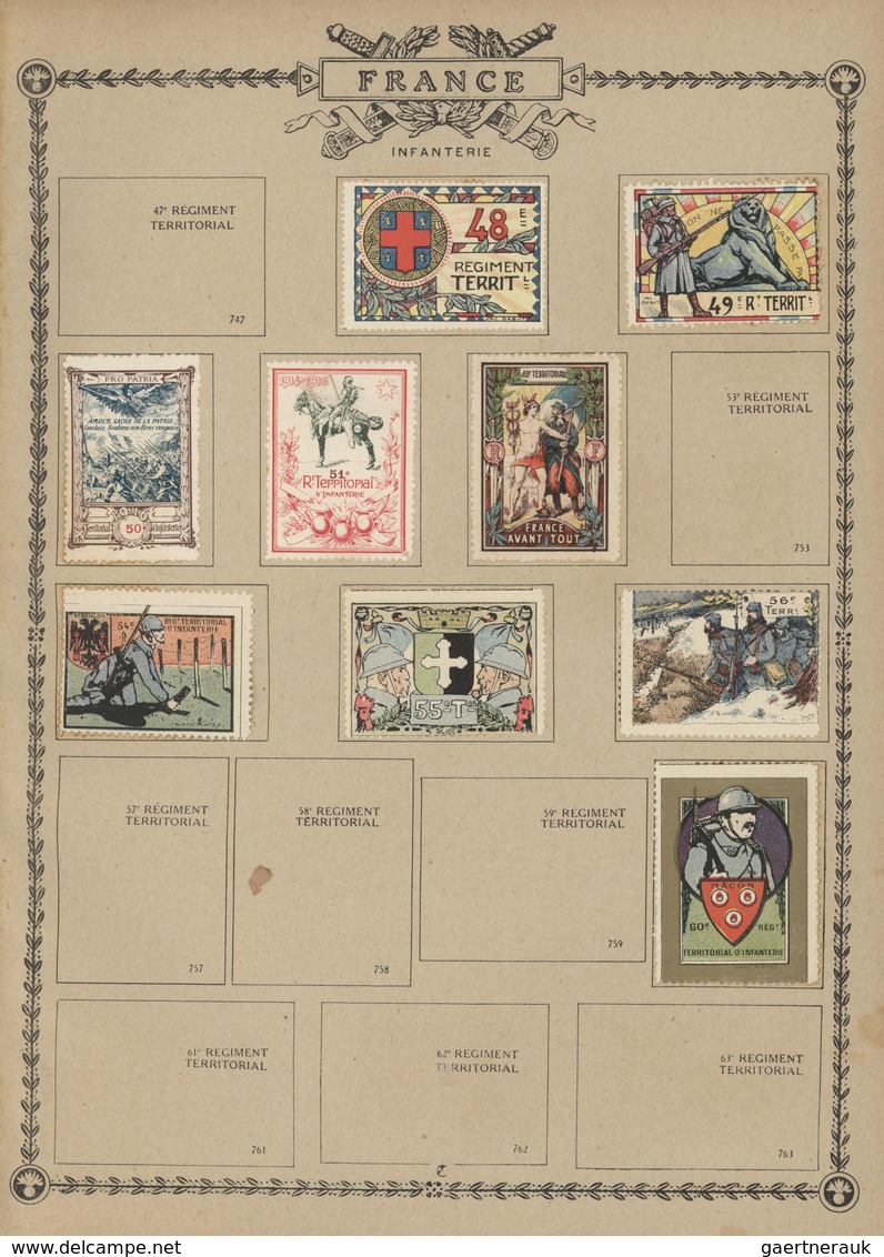 Europa: 1914-48, GUERRE DE 1914 "ALBUM DES TIMBRES DE GUERRE" : Old Album Bearing Vignettes Of Franc - Europe (Other)
