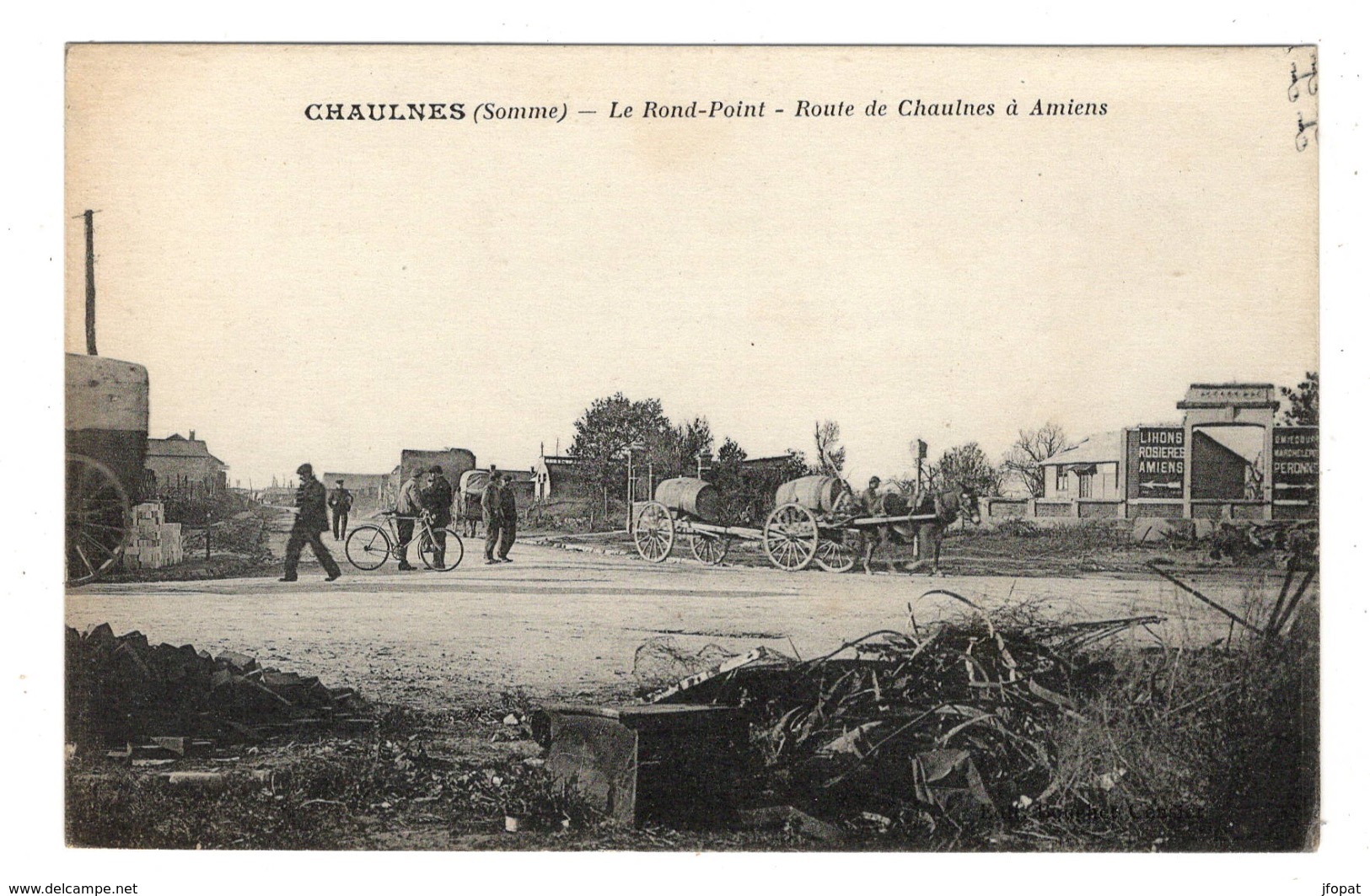 80 SOMME - CHAULNES Le Rond-Point, Route De Chaulnes à Amiens - Chaulnes