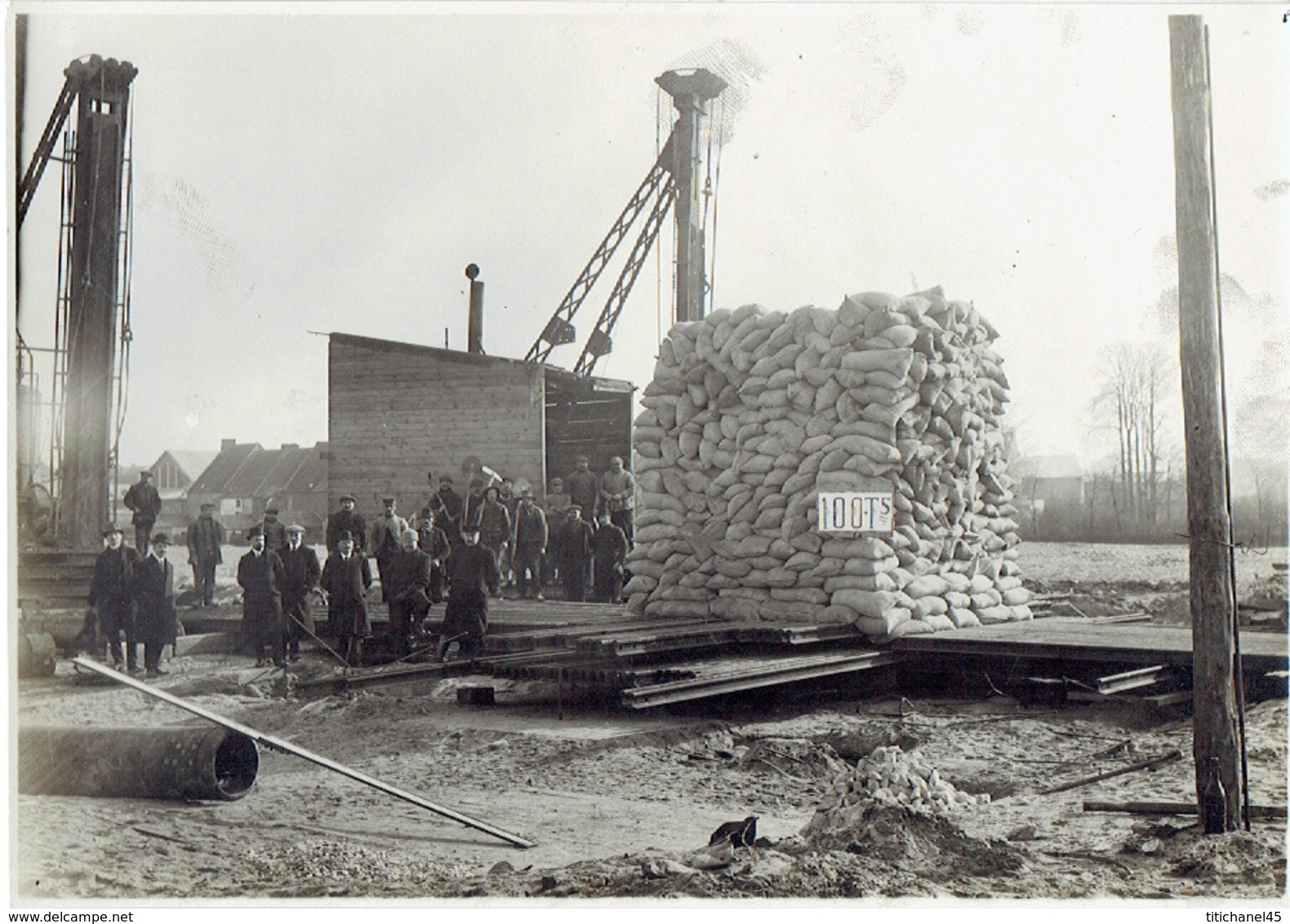 VILVOORDE - Fotokaart 1912 - Grondlegging Van Cokes Fabrieken - Belastingtest Van Een Stapel Franki Van 100 Ton - Vilvoorde