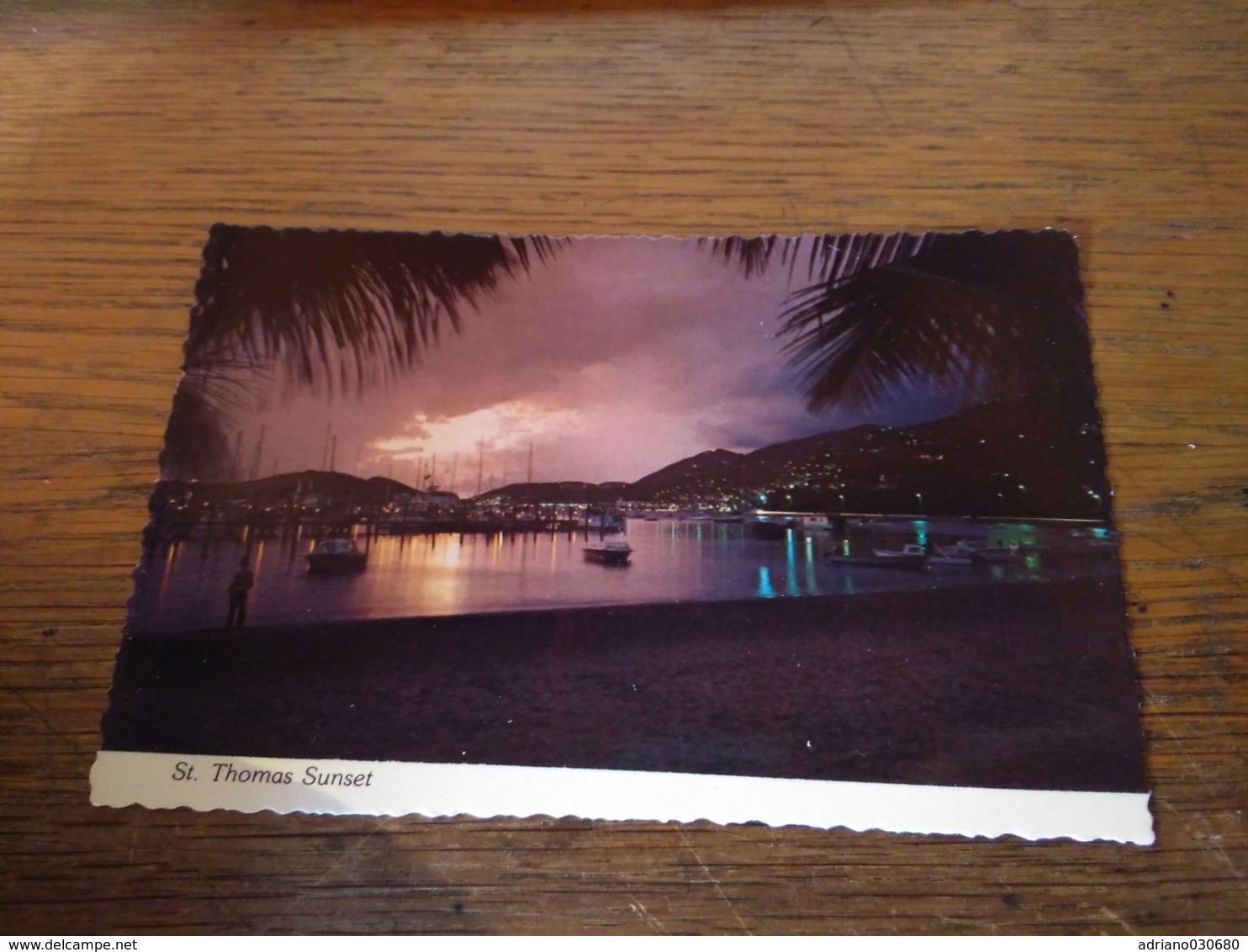 148656 MACCHIA AL CENTRO CARTOLINA POSTCARD ST THOMAS SUNSET - Isole Vergini Americane