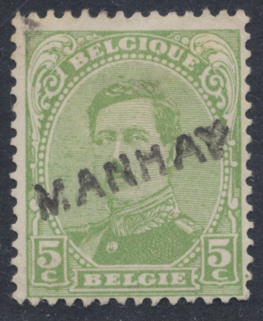 émission 1915 - N°137 + Griffe De Fortune "Manhay" - 1915-1920 Albert I