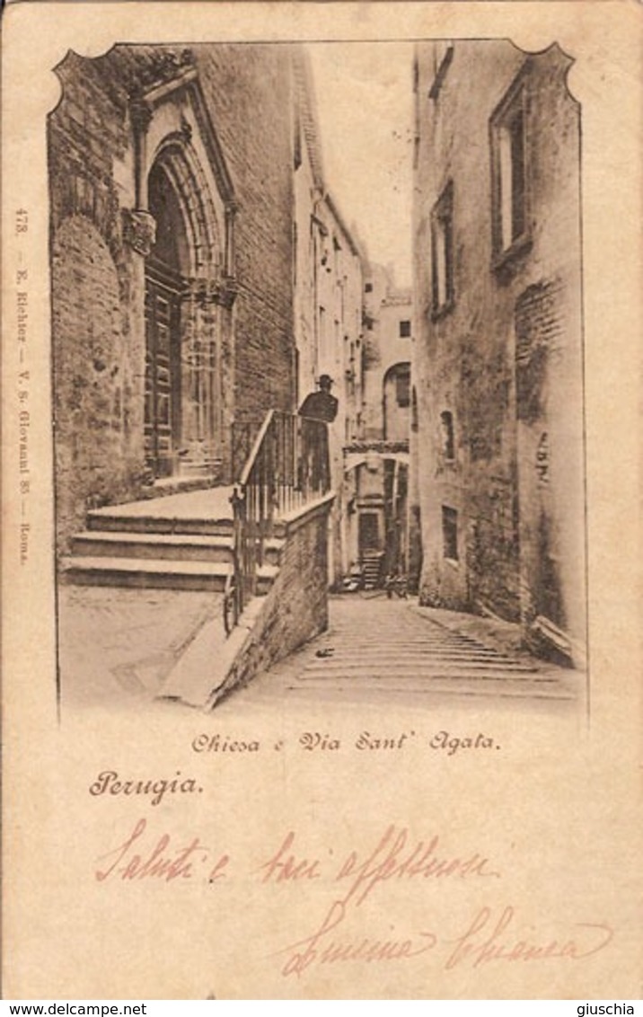 (C).Perugia.Chiesa E Via S.Agata.F.to Piccolo.Viaggiata (c17) - Perugia
