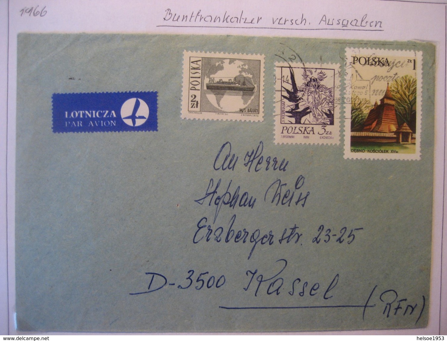 Polen 1966- Beleg Mit Buntfrankatur Nach Kassel - Storia Postale