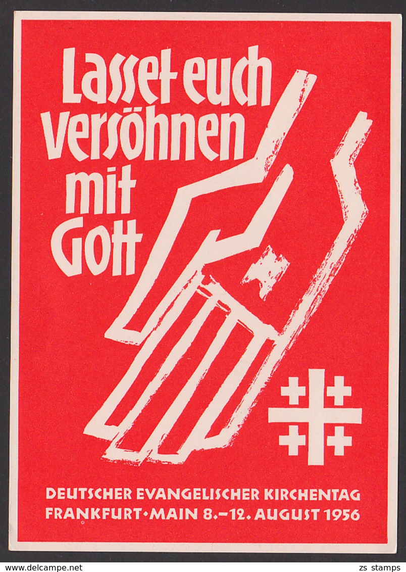 Germany BRD Evangelischer Kirchentag 1956 Frankfurt (Main) MiNr. 235, Anlasskarte, Lasset Euch Versöhnen Mit Gott - Covers & Documents