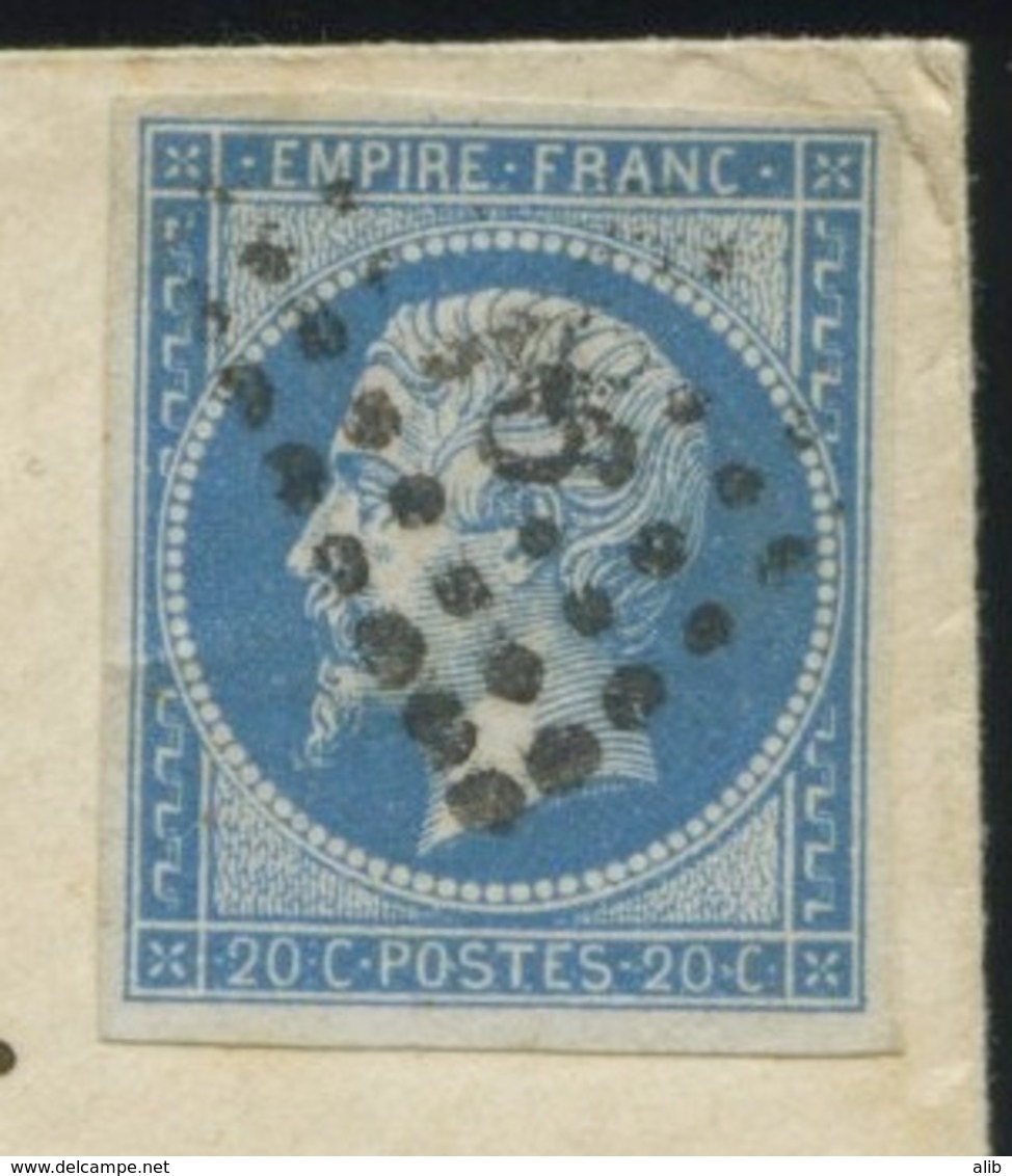 Envelop France 1853-60 Napoléon III Non Dentelé 25c Bleu Type II No14b-De Marseille (PC 1896) à Paris-Cabinet Du Sénateu - 1849-1876: Klassik