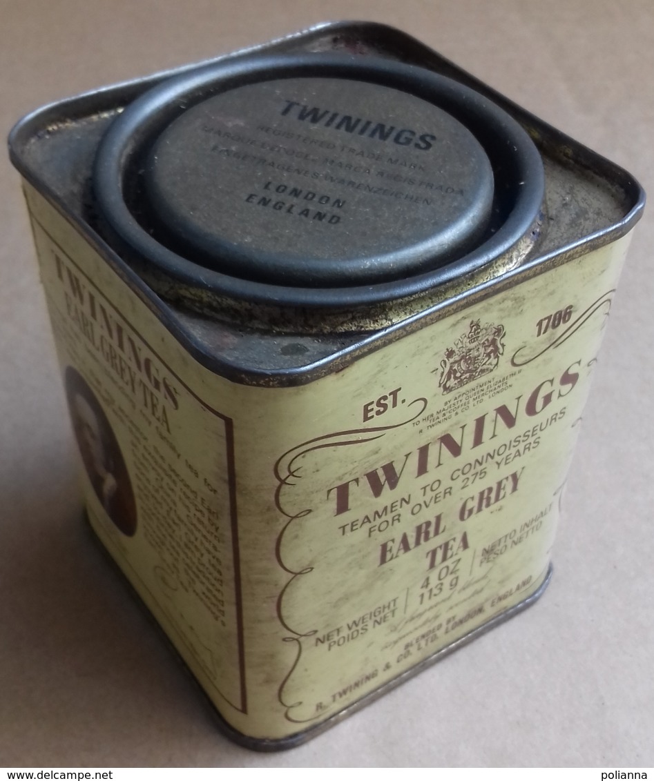 M#0V11 SCATOLA LATTA LITOGRAFATA PUBBLICITA' TWININGS EARL GREY TEA London England - Scatole