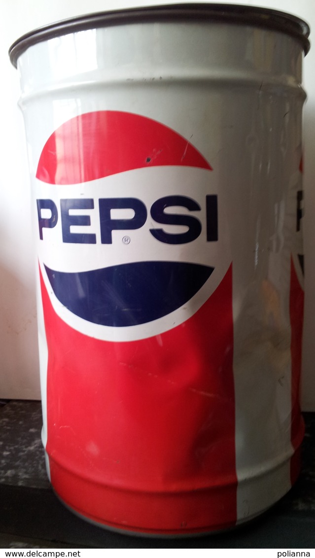 M#0V35 BIDONE SGABELLO In LATTA PROMO PEPSI - COLA Anni '80 - Cans