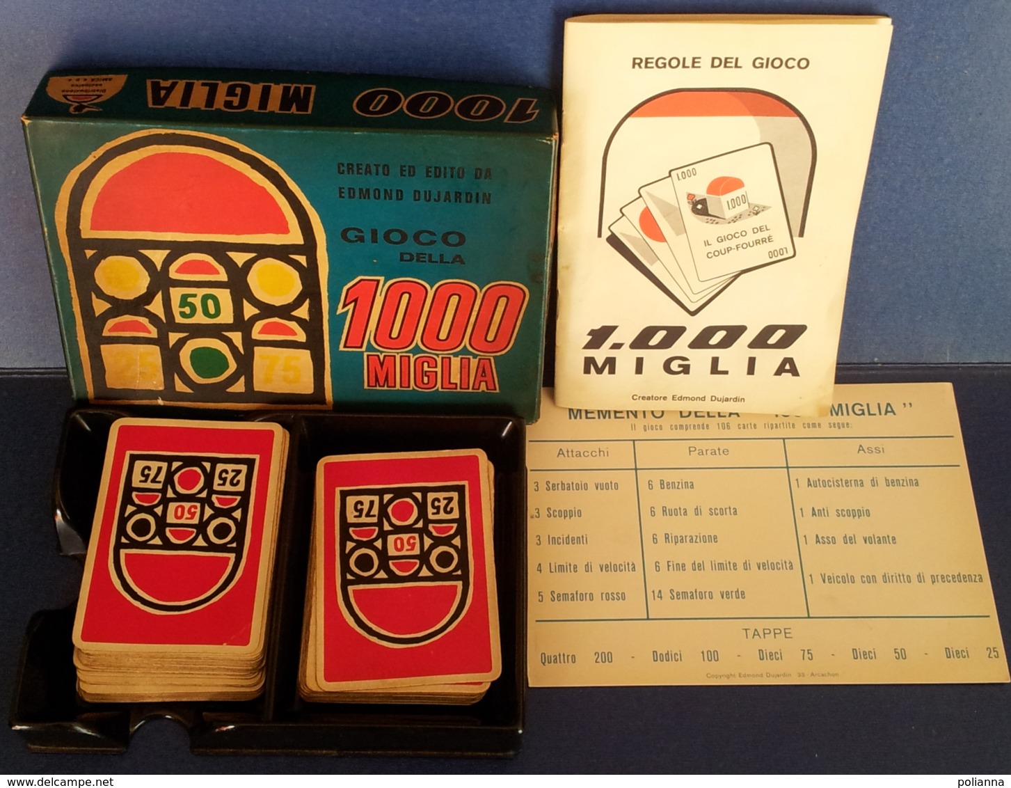 M#0V54 CARTE DA GIOCO - EDMOND DUJARDIN GIOCO DELLA 1000 MIGLIA/ AUTOMOBILISMO - Carte Da Gioco