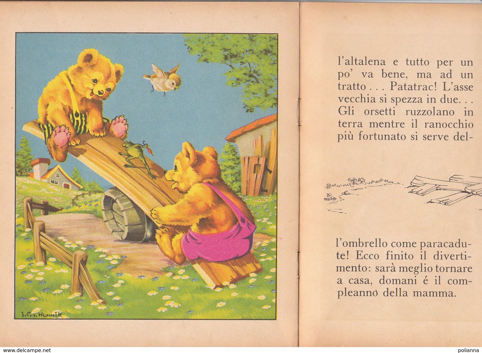 M#0V60 ALBO ILLUSTRATO : GLI ORSETTI GIOCANO Ed. Allegro Mulino Anni '50/ILLUSTRATORE HUNNIK - Oud