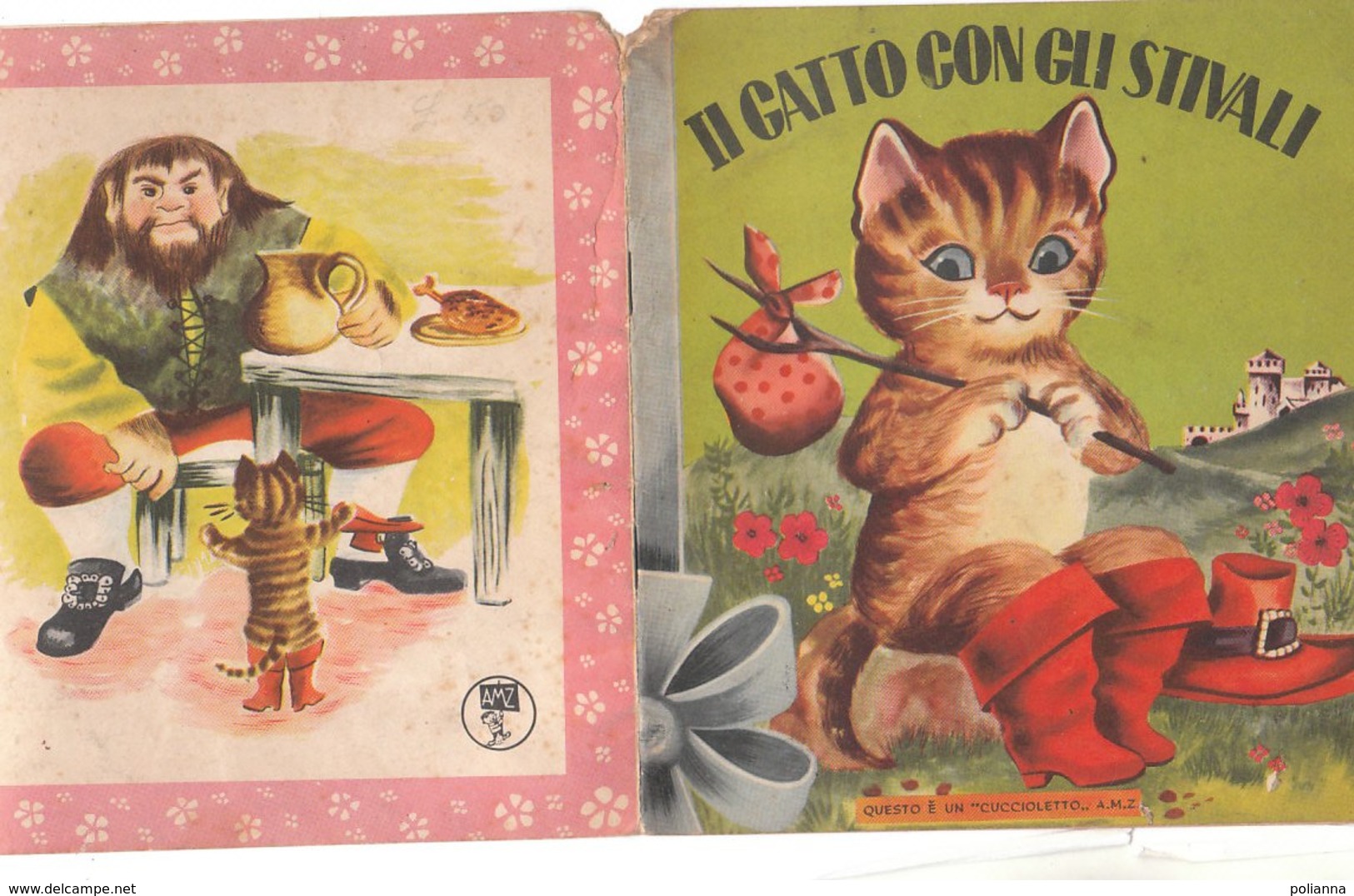 M#0V63 Albo Illustrato Collana I Cuccioletti - IL GATTO CON GLI STIVALI  Ed. AMZ Anni '60 - Oud