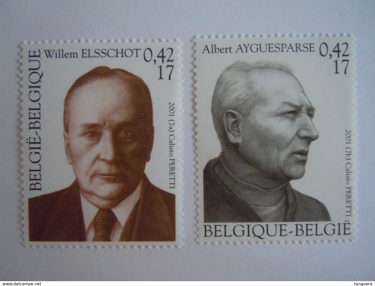 België Belgique 2001 Willem Elschot Schrijver écrivain Albert Ayguesparse 2990-2991 MNH ** - Neufs
