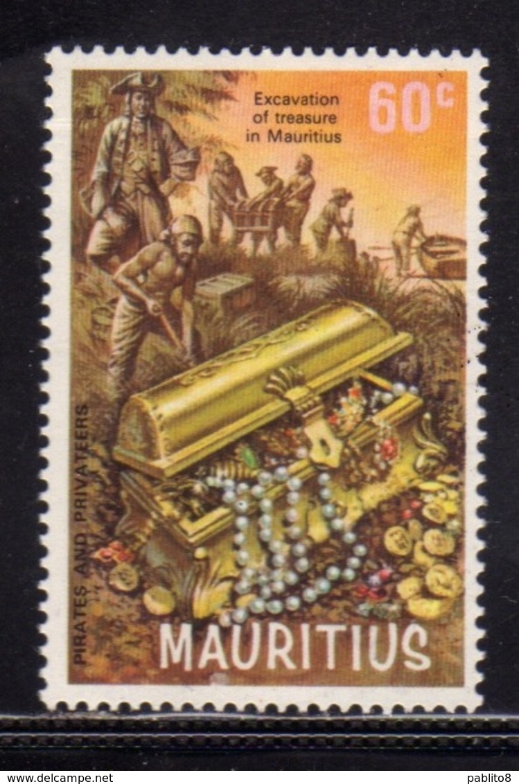 MAURITIUS 1972 PIRATES AND PRIVATEERS EXCAVATION OF TREASURE CENT. 60c MNH - Mauritius (1968-...)