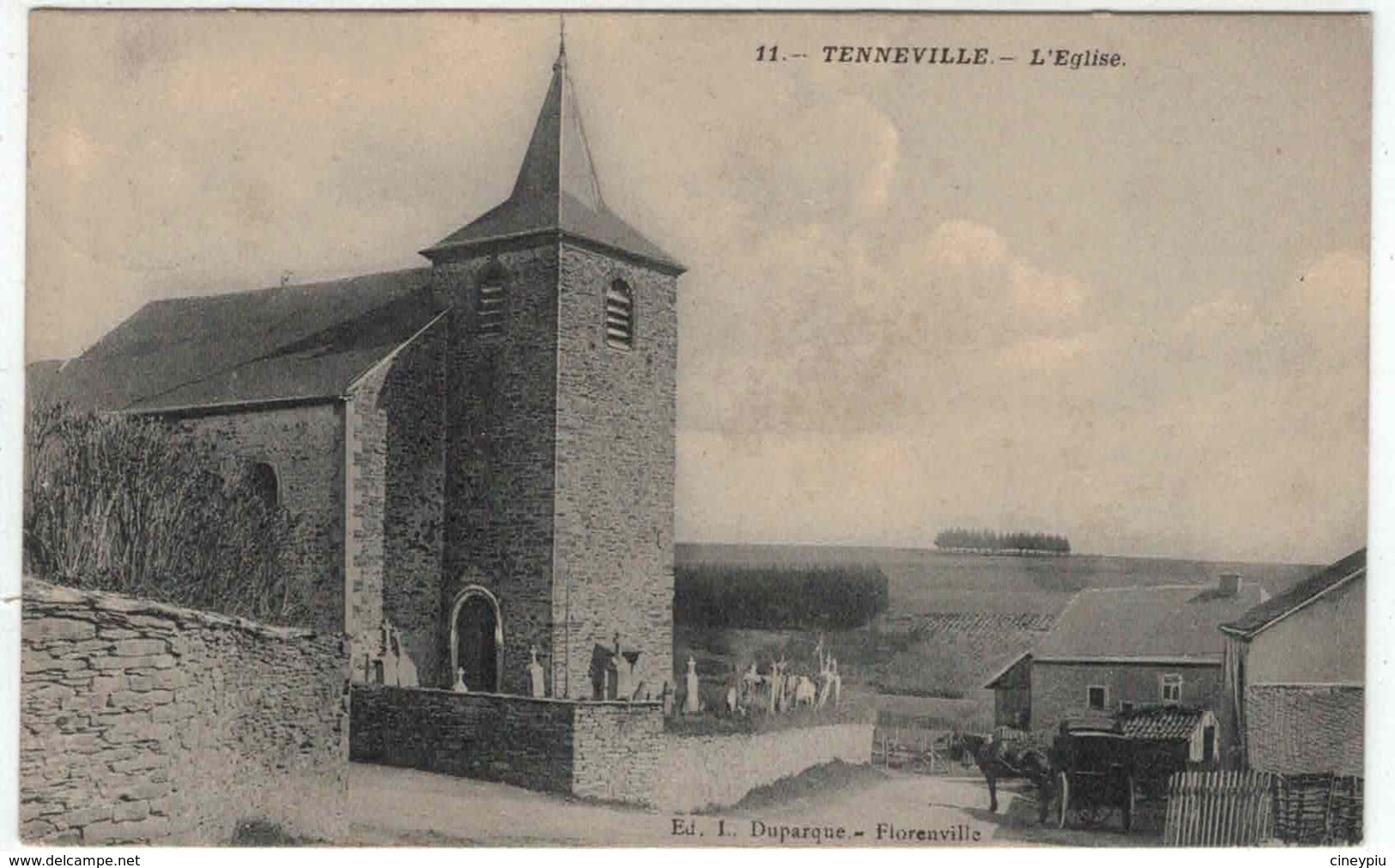 Tenneville - L'Eglise - Ed. Duparque N°11 - Attelage - RARE - Tenneville