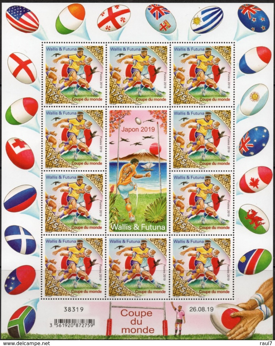 Wallis Et Futuna 2019 - Drapeaux, Coupe Du Monde De Rugby - Feuillet 10 Val Neufs // Mnh - Neufs