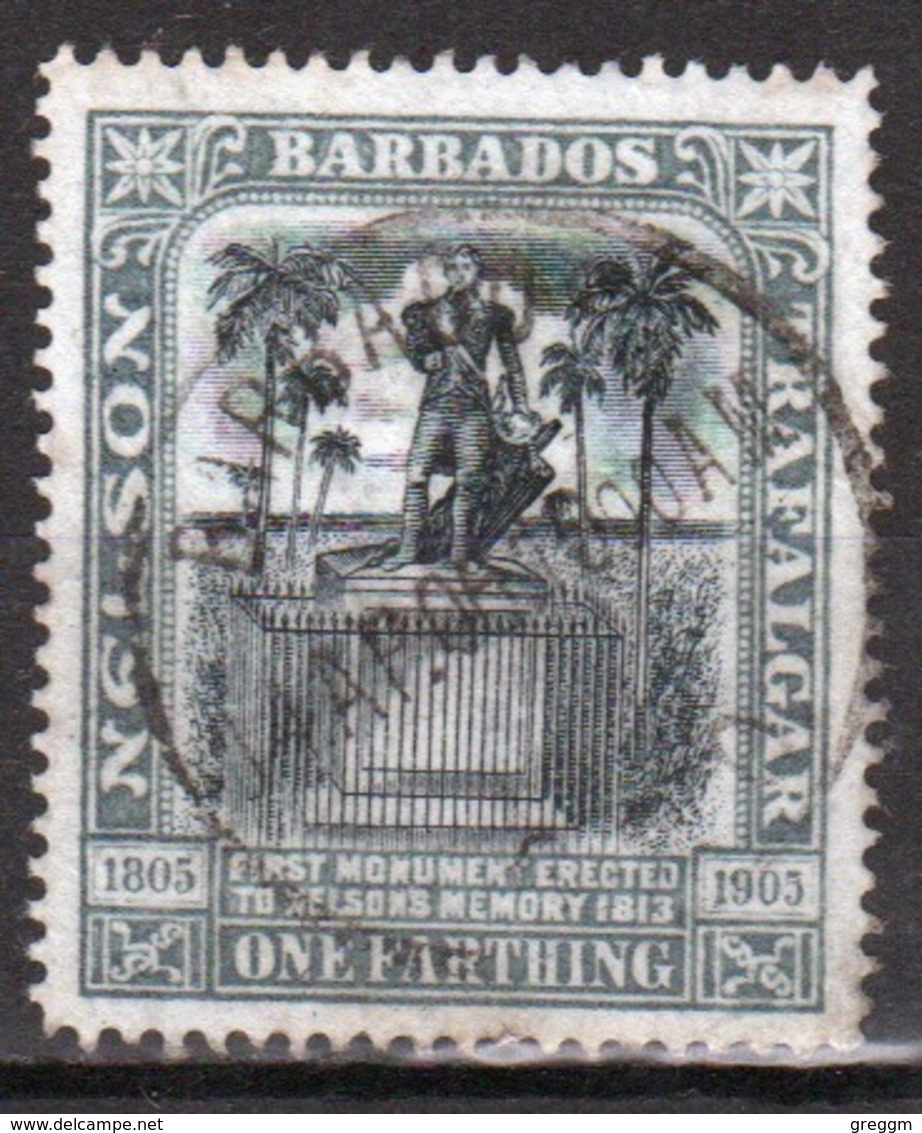 Barbados 1906 Nelson Centenary Single One Farthing Stamp. - Barbados (...-1966)