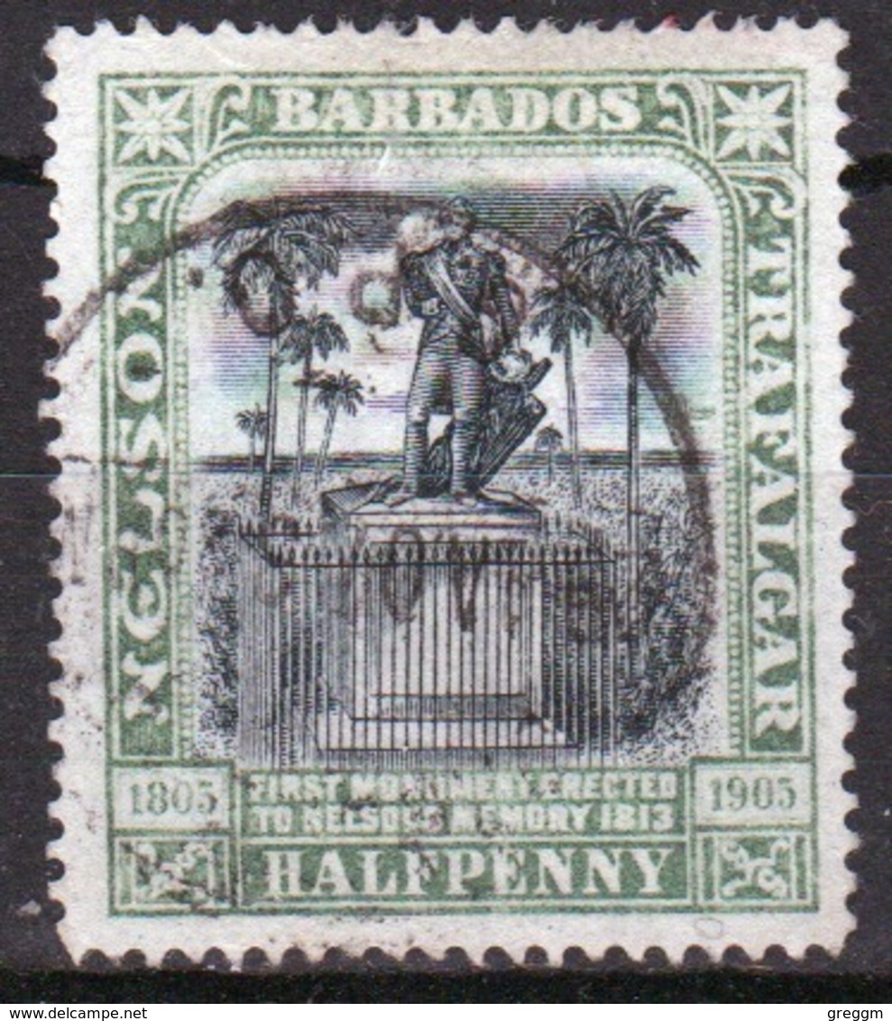 Barbados 1906 Nelson Centenary Single Half Penny Stamp. - Barbados (...-1966)