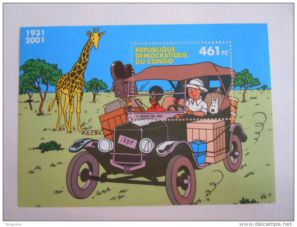 RDC 2001 Kuifje In Afrika Tintin Au Congo Hergé BF 205 MNH ** - Bandes Dessinées