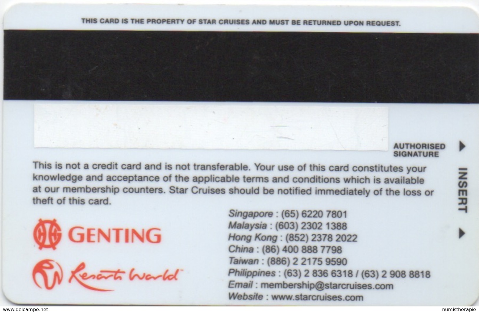 Carte De Casino / Croisière : Genting Rewards / Star Cruises - Casino Cards