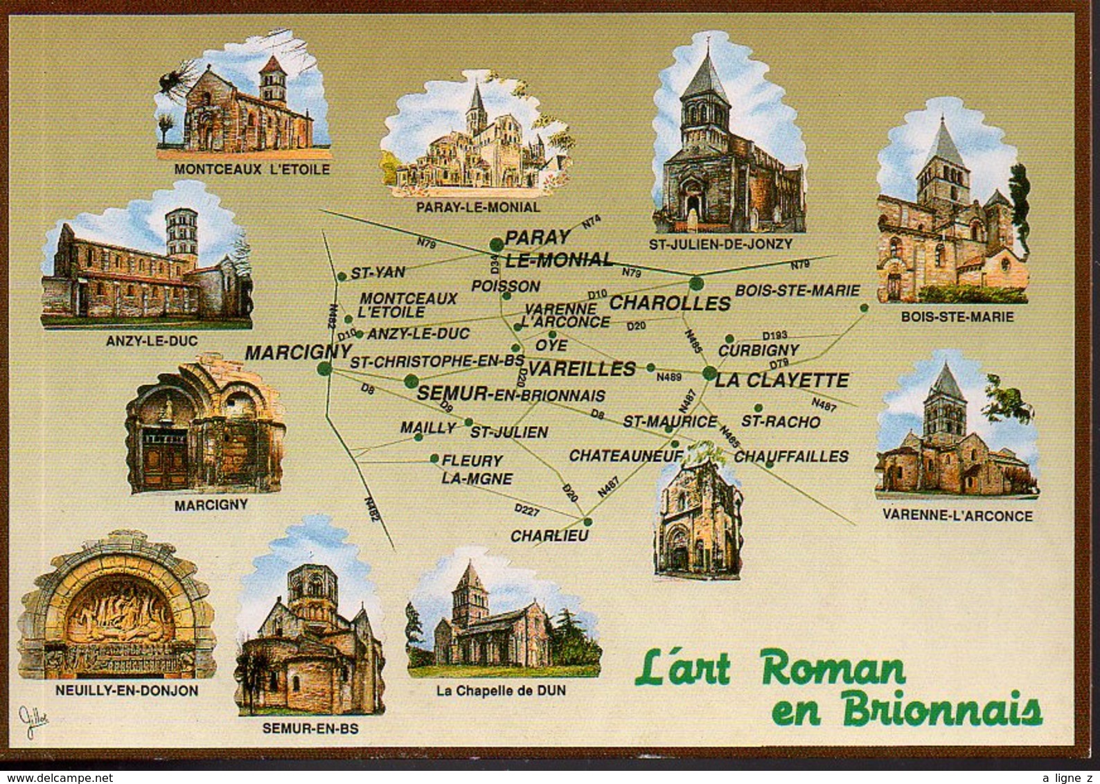 REF 428 : CPM Contour De Département Carte Géographique : La Saone Et Loire 71 Brionnais - Carte Geografiche