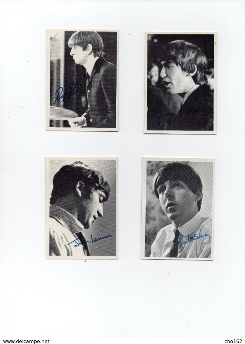 4x Cartes Photo Image Dédicacées THE BEATLES (9x6,5 Cm) - Autres & Non Classés