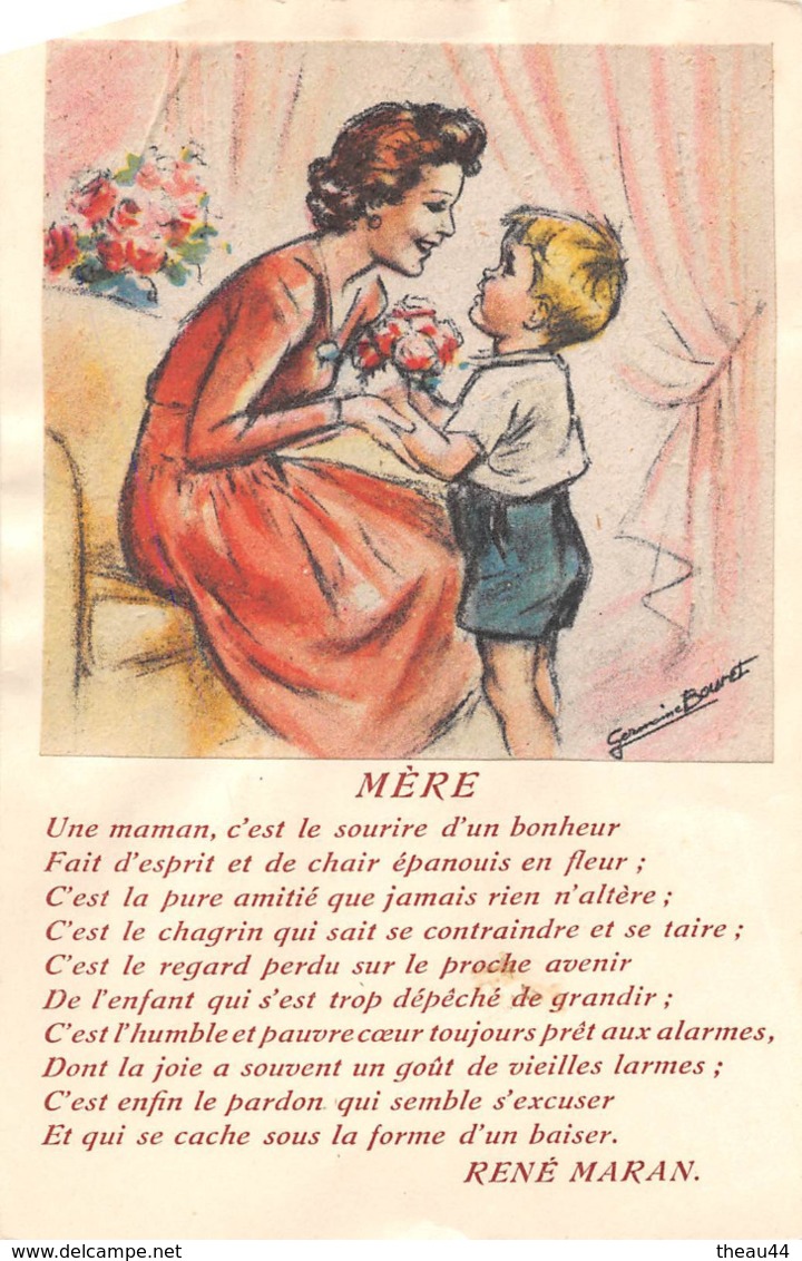 ¤¤   -  Illustrateur " Germaine BOURET " -  Poëme " MERE " De René Maran   -  ¤¤ - Bouret, Germaine