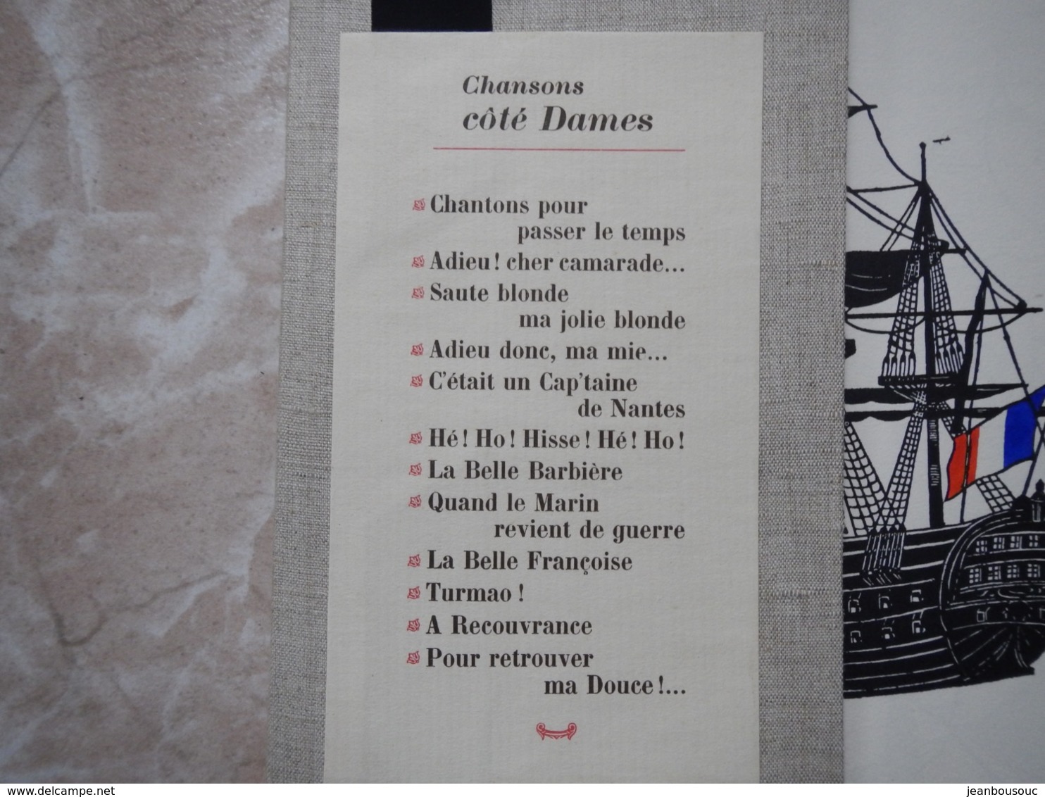 OUVRAGE CAHIER DE CHANSONS DE JEAN LA PIPE QUARTIER MAÎTRE À BORD DE LA PÉTULANTE 1935 - Gesigneerde Boeken